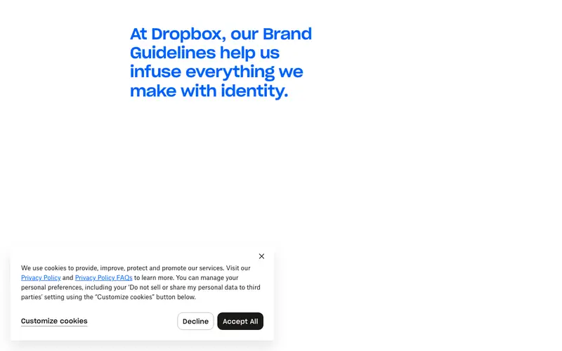 Dropbox Brand Guidelines screenshot