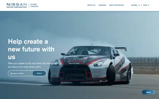 Nissan Motor Corporation - Global Career Website screenshot