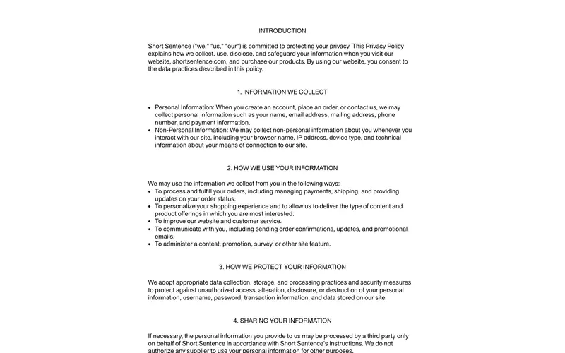 Short Sentence screenshot