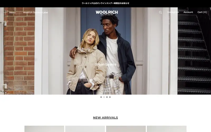 WOOLRICH Japan screenshot